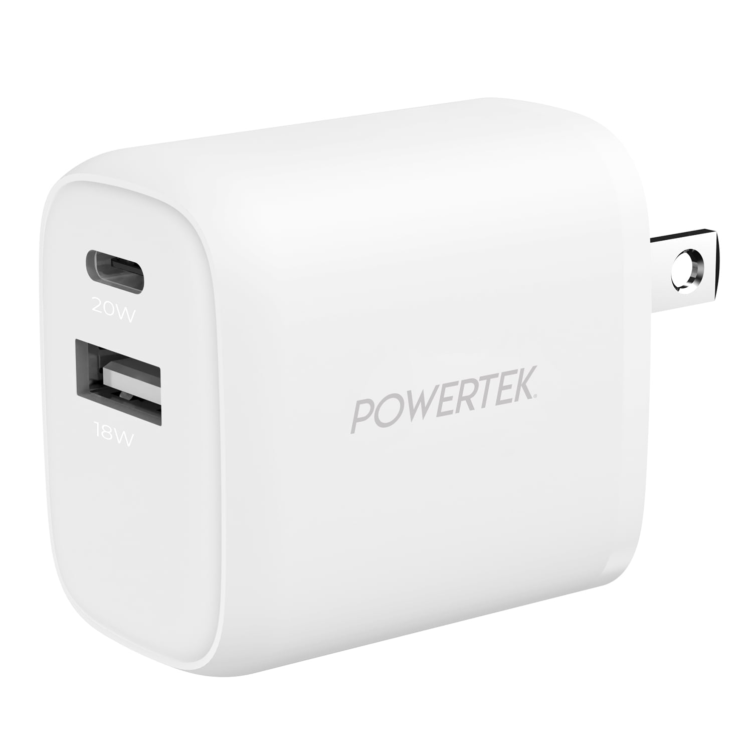 Liquipel Powertek Pastel Camo Dual USB-A / USB-C Wall Charger - White
