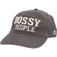 thumbnail image 3 of Pavilion Gift Company - Bossy People - Dark Gray Adjustable Hat, 3 of 8