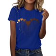 thumbnail image 1 of Pavied T-Shirts pour Femmes T-Shirts Graphiques Chandails en Molleton de la Saint-Valentin pour Femmes Imprimé Cœur Col Rond Manches Longues Hauts Décontractés Mignons Chemises de la Saint-Valentin en Coton Hauts d'Été Bleu m, 1 of 3