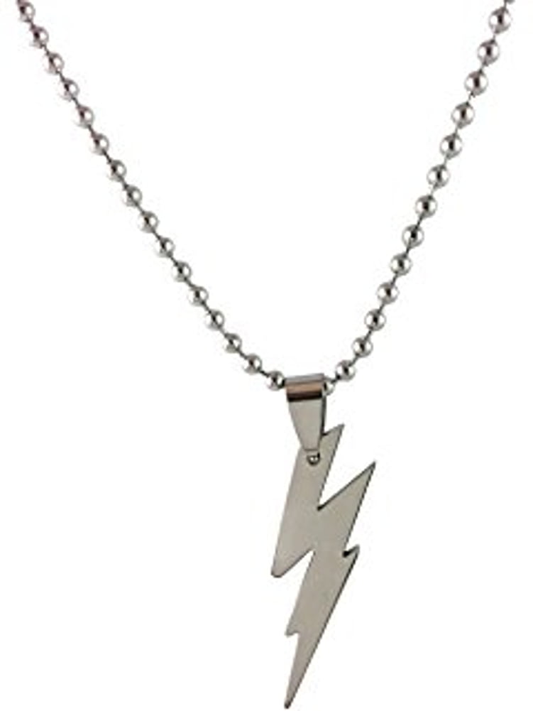 Flash charm Gold Plated Stainless Steel Necklace Rocking R Lightning Flash Choker Necklace 