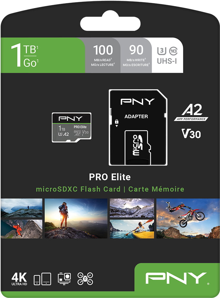 PNY 256GB Pro Elite Class 10 U3 V30 microSDXC Flash Memory Card