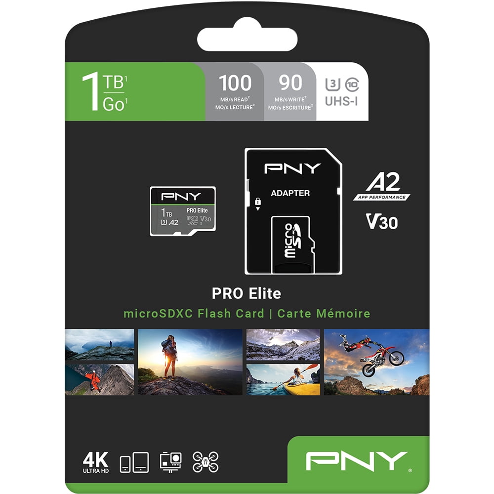 PNY 1TB PRO Elite Class 10 U3 V30 microSDXC Flash Memory Card Walmart