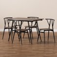 thumbnail image 2 of Baxton Studio Ciara Modern and Contemporary Walnut Finished Wood and Black Metal 5-Piece Dining Set, 2 of 7