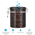 thumbnail image 4 of Recipiente hermético para granos de café, de acero inoxidable 304, de 1,5 l, color negro, 4 of 9