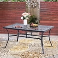thumbnail image 6 of MF Studio 7 Piece Patio Dining Set with 6 Dining Chairs and 1 Metal Dining Table, Black, 6 of 7