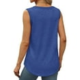 thumbnail image 7 of Yigetop Women Tank Tops Loose Fit, Women's Solid Color Round Neck Vest Summer Fashion Casual Top Woman Tank Top Blue L, 7 of 7