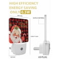 thumbnail image 3 of Christmas Night Lights Auto Sensor Santa Claus Plug-in LED Nightlights Dusk to Dawn for Living Room, Bedroom, Bathroom, Hallway, Stairways Wall Decor, Gold Snowflake Red Buffalo Plaid Night Light, 3 of 9
