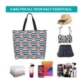 thumbnail image 6 of Pofeuu Popcorn On Blue Lines Print Reusable Grocery Bags - Washable, Foldable, Packable Tote, Large Handles, Heavy Duty, Zippered Top Pouch, 6 of 8