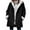 Black, variant on Admvng Winter Jackets for Women Fashion Warm Fleece Jacket Snap Button Closure Solid Thermal Lined, Size S-5XL