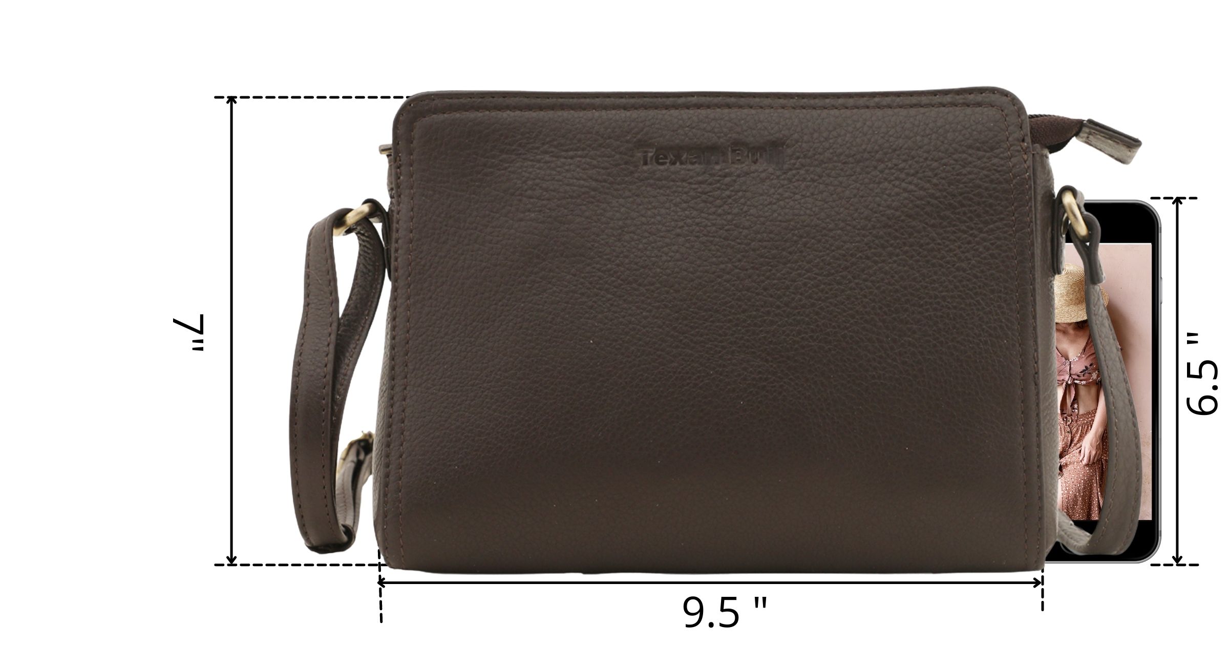Leather Crossbody Purses For Women- Small Shoulder Handbag With Adjustable Strap
