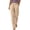 Khaki, variant on Womens Casual Cotton Pants Elastic Waist Straight Leg Trouser Slim Fit Comfortable with Pockets