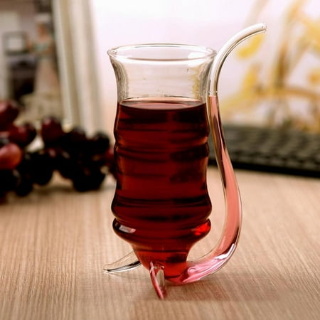 

1PCS Creative Cocktail Glass with Drinking Tube Straw Novelty Glass Decanter Cups Mugs for Wine Champagne Juice Home Bar Party Club Glassware Barware Tools Gift