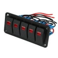 thumbnail image 2 of DIY Switch Panel, PP Aluminum DIY Rocker Switch Waterproof 12V 24V DC Corrosion Resistance 5 Gang LED  For Trucks, 2 of 8