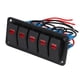 thumbnail image 5 of Panel de interruptores, interruptor basculante impermeable LED de 5 bandas con pegatina para barco RV 12V 24V DC, 5 of 12