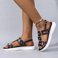 thumbnail image 5 of Dakaela Platform Sandals Women Memory Foam Strappy Orthopedic Wedges Slip on Slides Comfortable Summer Beach Walking Shoes with Back Strap Black Size 6, 5 of 8