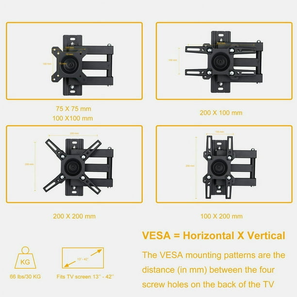 Universal VESA Pole Mount fits mounting patterns up to 200 x 200mm