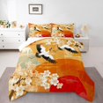 thumbnail image 1 of Cherry Blossoms Comforter Sets Full Size,Japanese Style Bedding Set,Traditional Crane Bed Set,Chic Floral Down Comforter, 1 of 7