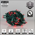 thumbnail image 4 of Kringle Traditions 5mm LED Red Christmas Lights, Mini LED String Lights; 50 Lights, Green Wire, 25ft (Balled Set), 4 of 9