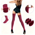 thumbnail image 3 of DOVACKA Women's Extra Long Thigh High Cotton Socks, Over Knee Boot Stockings, Warm Stretchy Comfort Fit, 3 of 6