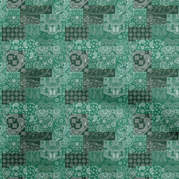 oneOone Cotton Poplin Twill Green Fabric Patchwork Dress Material Fabric Print Fabric By The Yard 56 Inch Wide