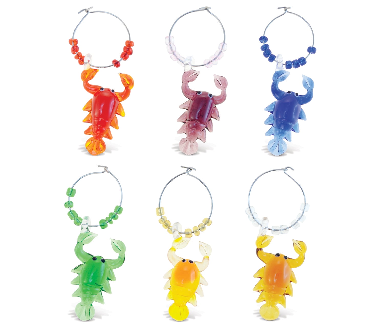 Cheers Wine Charms 2 Glass Lobster by Puzzled
