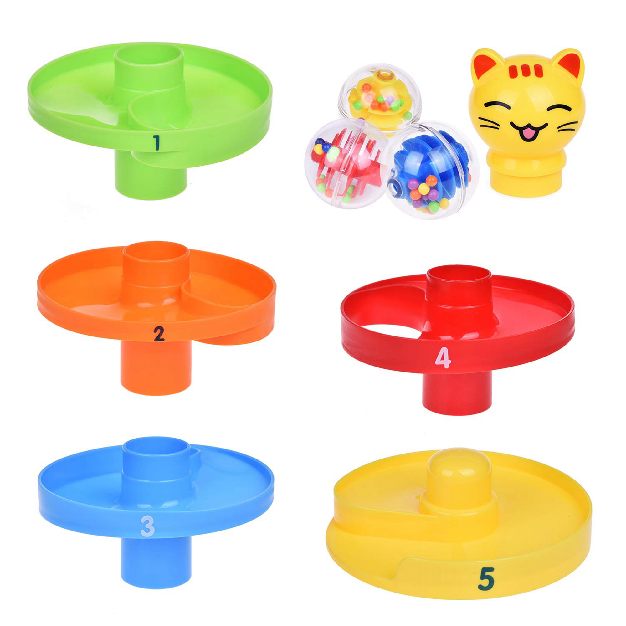 Tech Traders Swirl Ball Rolling Drop Toy Toddlers Educational Puzzle Cat, 