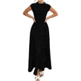 thumbnail image 2 of Jaimenalin Women'S Polka Dots Maxi Tank Dress Vintage Mock Neck Sleeveless Elegant Long Dresses, 2 of 8