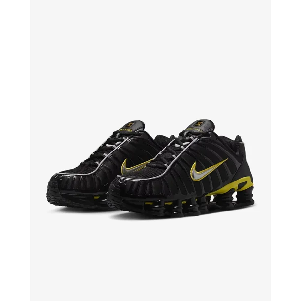 Nike Shox TL Men's Shoes Black Dynamic Yellow Metallic Silver CN0151 002