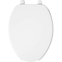 Bemis Commercial Duty Plastic White Elongated Toilet Seat