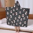 thumbnail image 5 of Black Christmas Snowman Pattern Hooded Bath Towel，50"x30" for Ages 3 To 12 Kids, Quick Dry Lightweight Soft Microfiber Hood Beach Towel Cover Up for Kids, 5 of 7