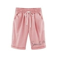 thumbnail image 2 of Toddler Kids Girls Casual Bermuda Shorts Drawstring Elastic Waistband Beach Shorts 3-13 Years, 2 of 4