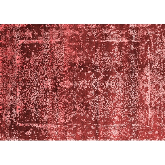 Ahgly Company Indoor Rectangle Oriental Red Industrial Area Rugs, 7' x 9'