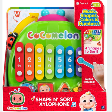 CoComelon Shape N' Sort Xylophone – Colorful Musical Toy with Shape Sorting Fun