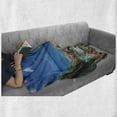 thumbnail image 6 of Turquoise Soft Flannel Fleece Throw Blanket, Idyllic Rocky Coast Island with Palm Leaves in Paradise Clouds Relax Calm Photo, Cozy Plush for Indoor and Outdoor Use, 70" x 90", Turquoise, by Ambesonne, 6 of 6
