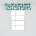 thumbnail image 2 of Floral Window Valance, Flowers in the Vintage Checkered Design Spring Feels Retro Squares, Curtain Valance for Kitchen Bedroom with Rod Pocket, 54" X 18", Teal Sky Blue and White, by Ambesonne, 2 of 2