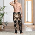thumbnail image 6 of Lsque Metal Style Horned Skull Print Men's Pajama Pants, Lounge Pant - Comfortable Home Wear,Elastic Waistband, Stylish Design-Small, 6 of 9