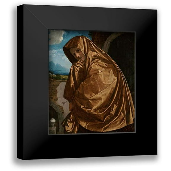 Savoldo, Giovanni Girolamo 12x14 Black Modern Framed Museum Art Print Titled - Saint Mary Magdalene at the SepulMuseume
