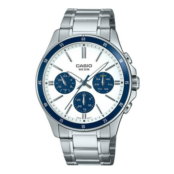 Casio Standard Analog Ion Plated Stainless Steel White Dial Quartz MTP-1374D-7A2V Men's Watch