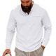 thumbnail image 2 of pstuiky camisetas de manga larga para hombre, Camisa informal de sarga de color liso con cuello alto y bolsillos abotonados para hombre top de hombre l, 2 of 9