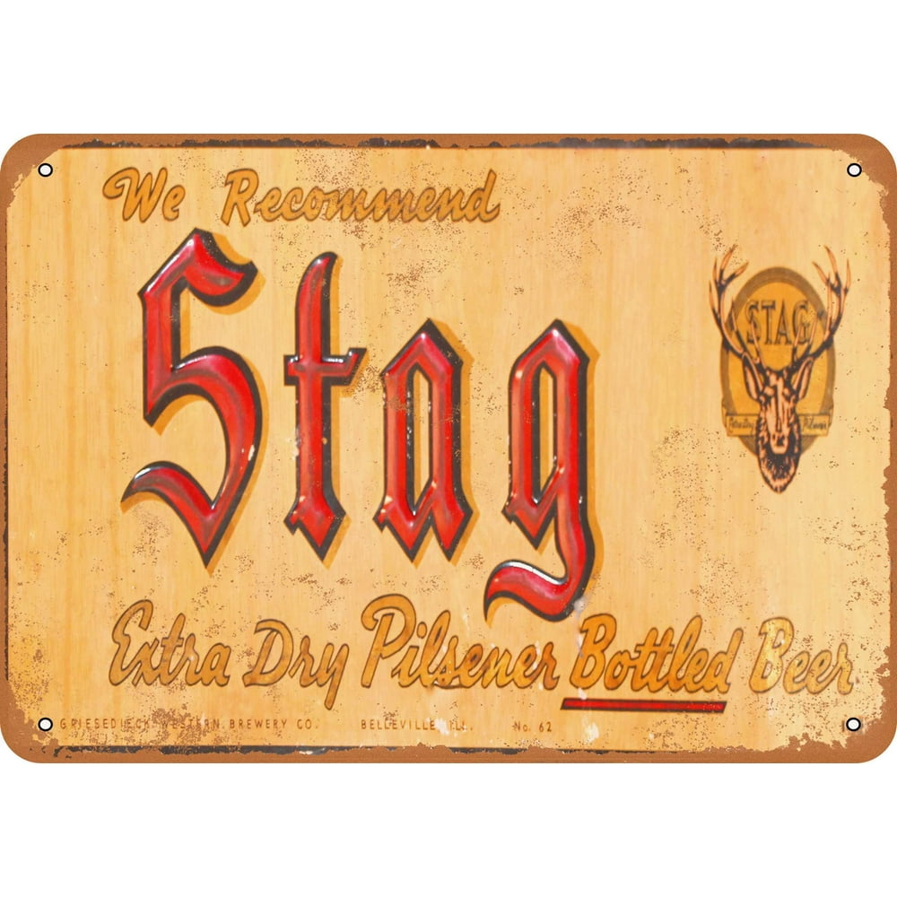 Stag Bottled Beer Metal Sign 10x14 inch Vintage Look