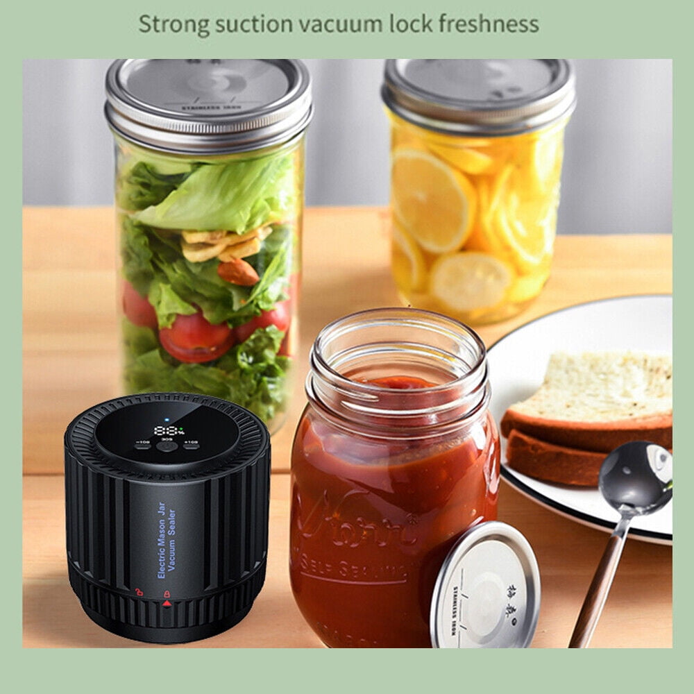 JLLOM Electric Mason Jar Vacuum Sealer Kit For Wide Mouth And Regular Mouth Mason Jars