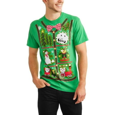 Mens Christmas Vests - License Xmas Patches Vest Shirt