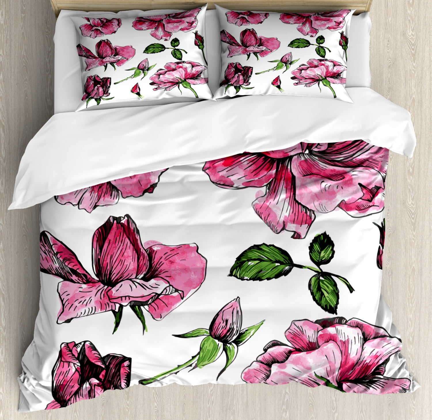 Floral Queen Size Duvet Cover Set 