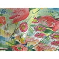 thumbnail image 3 of Ambesonne Aquarelle Floral Quilted Coverlet 2 Pcs, Art Garden Leaves, Twin Size, Coral Jade Green Mustard, 3 of 4