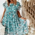 thumbnail image 6 of Brilliant Womens Dresses Petite Women's Summer Dress Beach Floral Print Ruffles Casual Dress clothes under $5.00, 6 of 9