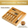 thumbnail image 3 of Large Kitchen Drawer Organizer, 19"x19" Silverware Utensils Organizer, 2.5" High for Large Deep Drawers, Bamboo Flatware Holder with Thick Frames, Sturdy Kitchen Organization Tray, 3 of 6