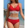 thumbnail image 6 of Bikini Sets for Women Scalloped Trim Bathing Suits High Waisted Tummy Control Two Piece Swimsuits 2025, 6 of 6