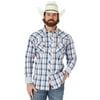 Wrangler Mens 20X Advanced Competition  Plaid Shirt XLT Blue