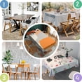 thumbnail image 4 of Orange and Grey Abstract Art Artwork Rectangle Tablecloth 60"x84",Waterproof Polyester Rectangle Table Cloth, Wipeable Spillproof Polyester Tablecloth for Dining, Camping, Indoor and Outdoor, 4 of 5