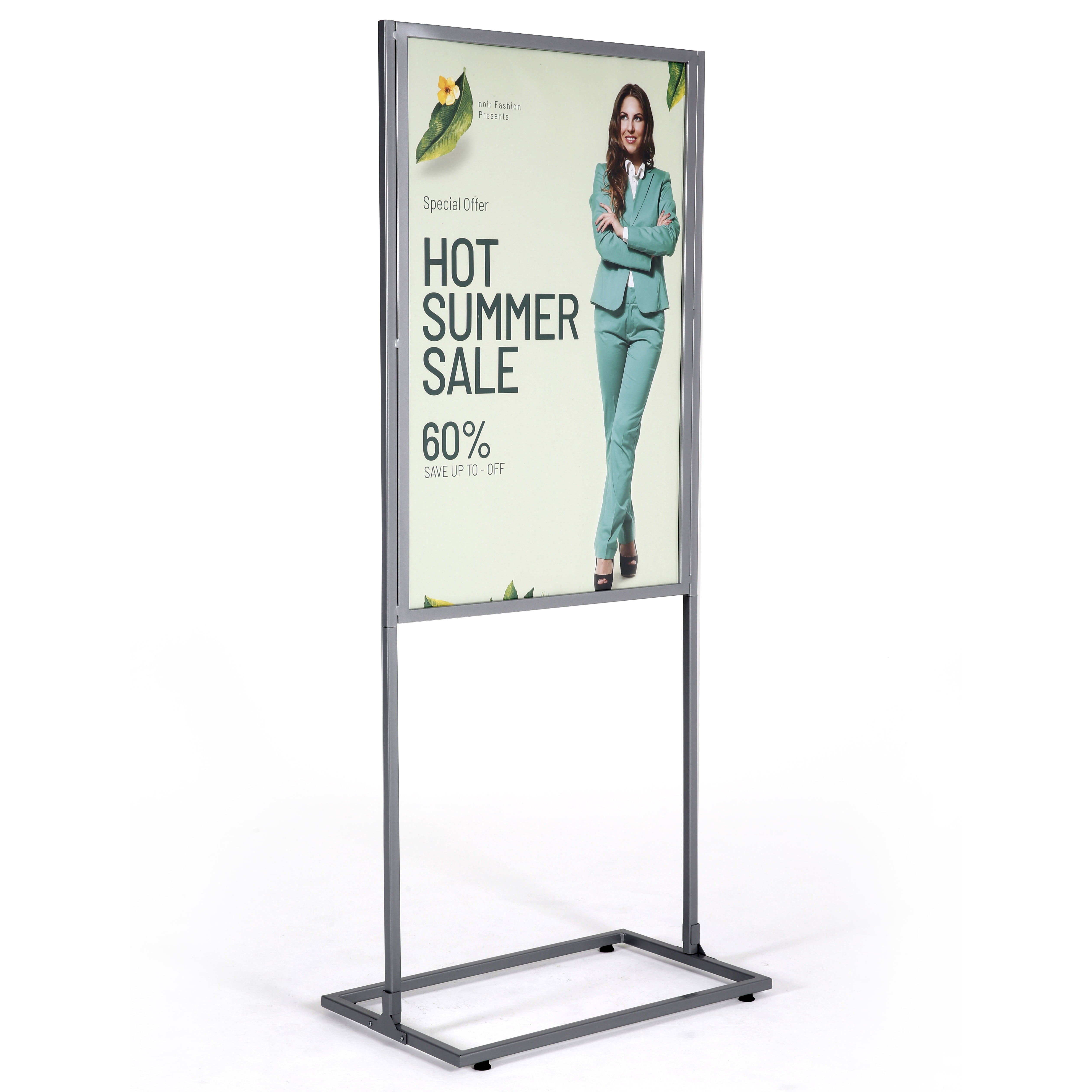M&T Displays Metal Eco Info Board, Black 24x36 Inches Slide-In